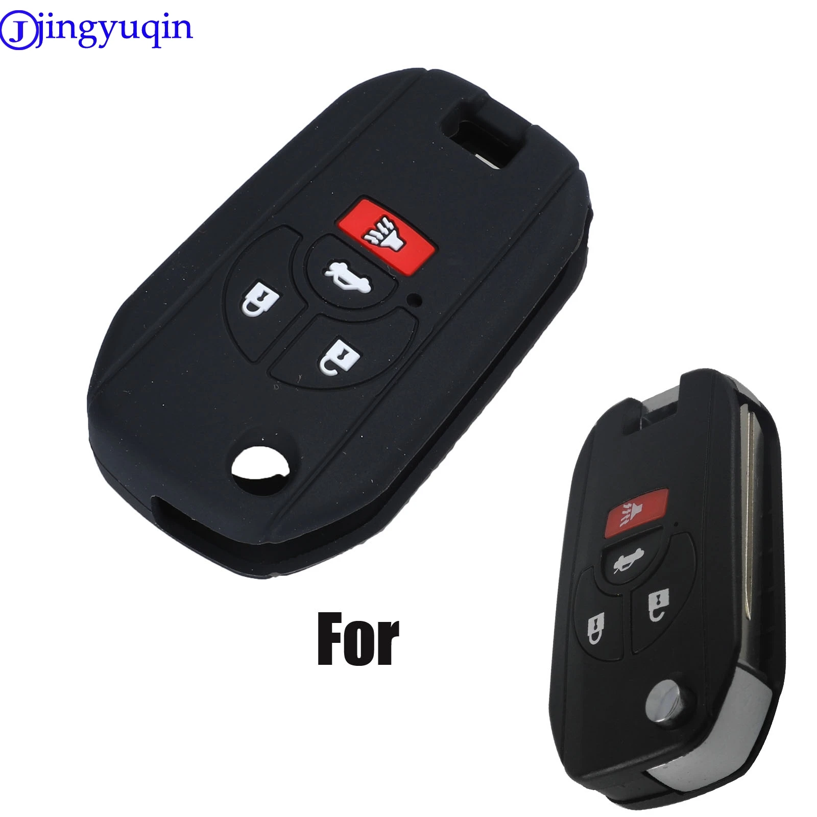 jingyuqin 4B Remote Car Key Silicone Cover Case For Nissan Altima Maxima Sentra Versa Holder Styling Flid Folding