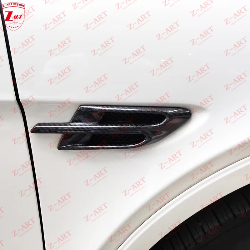 Z-ART Carbon Fiber Front Fender Trim for Bentayga Carbon Fiber Side Vents for Bentayga Carbon Fiber Side Badge Cover 2016-2020