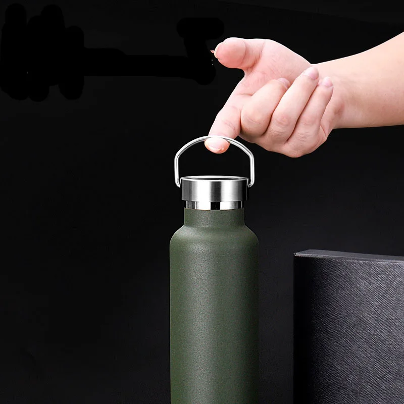 600ml Large Capacity Sports Water Bottle Portable Design Stainless Steel Thermos Bottle Vacuum Flasks