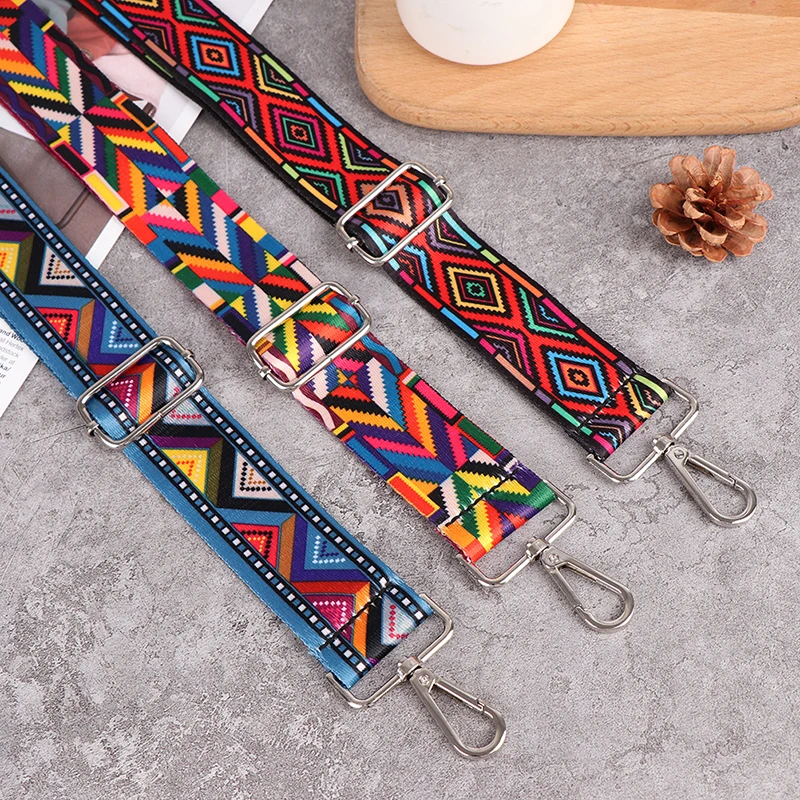 138cm Bag Handle Bag Strap For Women DIY Shoulder Rainbow Handbag Accessories Cross Body Messenger Nylon Belts Bag Straps