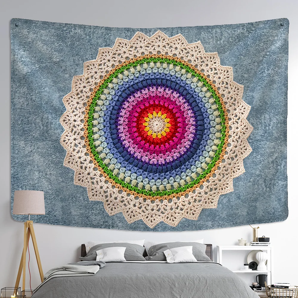 Large Indian Mandala Tapestry Wall Hanging Mat Yoga Polyester Thin Beach Shawl Mat Blanket Blanket Bohemian Tapestries