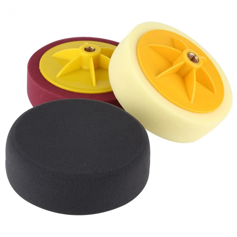 6 Inch/15Cm Car Polishing Waxing Pad Sponge M14 Wheel Polishing Waxing Pad Kit Tool For Car Polisher Yellow