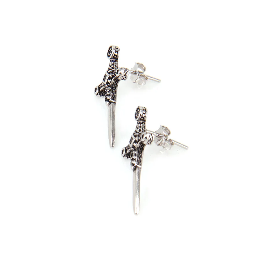 Stud Earrings Cross with Zircon Black Thomas Style Glam Fashion Good Jewerly For Women  Gift In 925 Sterling Silver,Super Deal