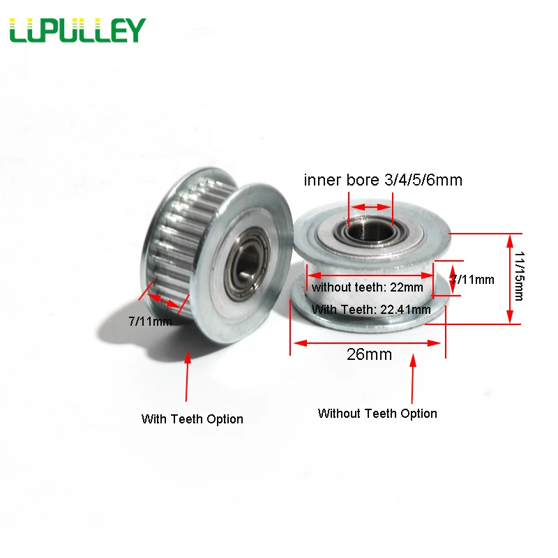 2GT 36T Idler Timing Pulley GT2 36T 3D Printer Parts 2GT 36Teeth With 3/4/5/6mm Inner Bore Without Teeth Aluminum Alloy Pulley