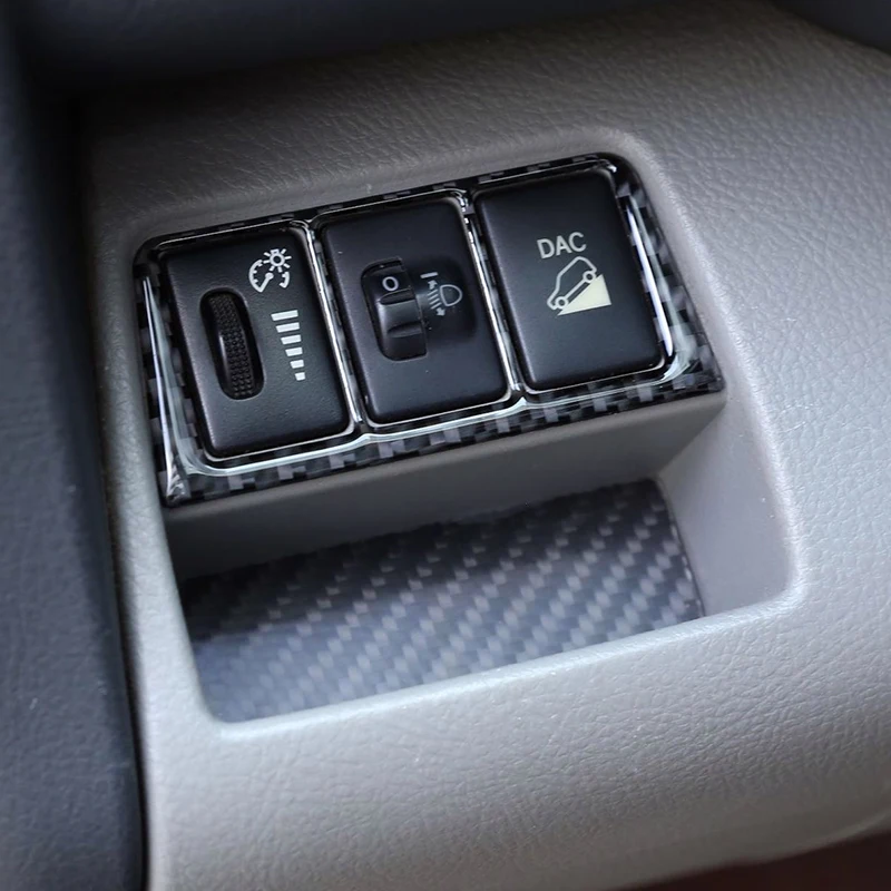 Car Interior Headlight Switch Button Cover Carbon Fiber Stickers For Toyota Rav4 RAV 4 2006 2007 2008 2009 2010 2011 2012