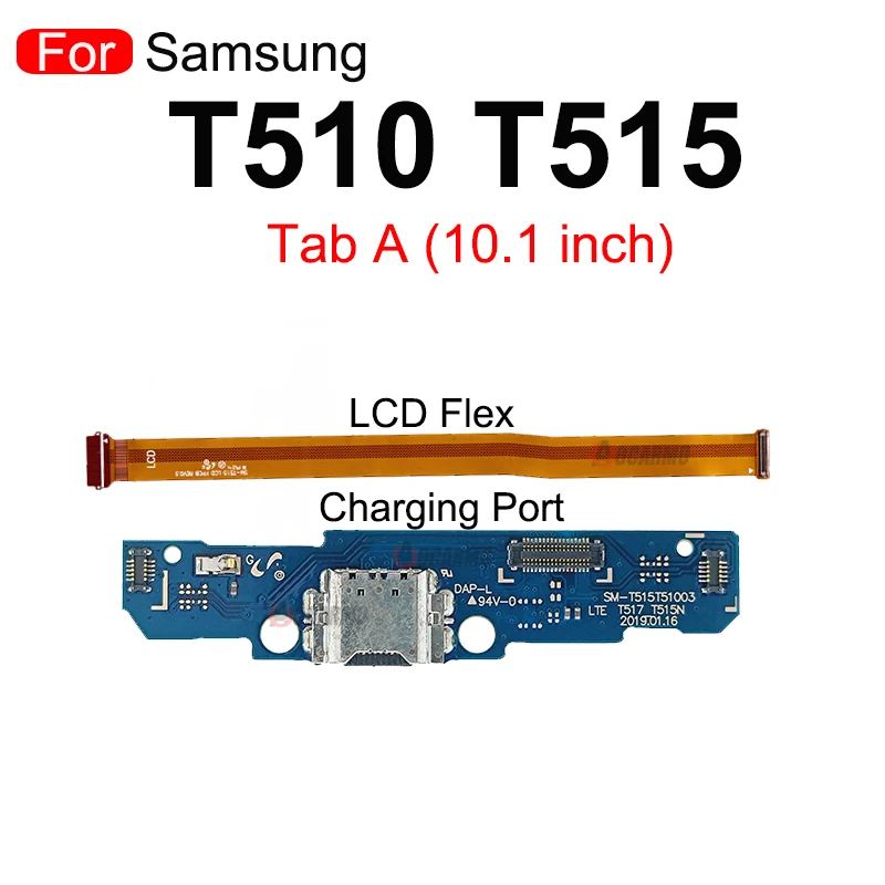 1Pcs For Samsung Galaxy Tab A 10.1 inch T515 T510 USB Charging Port Dock Charger Plug LCD Display Flex Cable Connect Repair Part