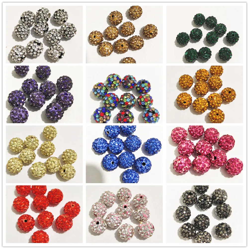 Rhinestone Spacer Beads Round  Good Quality 10mm 12mm DIY beads for needlework accessories & Jewelry Making