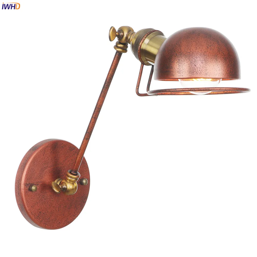 

IWHD Wandlamp Antique Vintage Wall Lamp Light Bedroom Mirror Stair Loft Industrial Decor Edison Wall Sconce LED Applique Murale