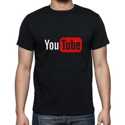 2020 YouTube Logo Print Men T Shirts Tees Brand Tops Cotton Casual Custom Male Short-sleeved T-shirts Plus Size XS-XXXL