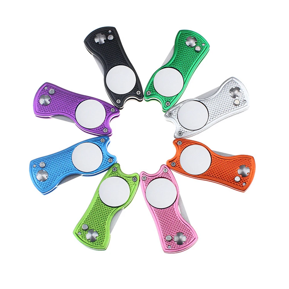 1 Pcs Multi Color Switchblade Golf Divot Repair Tool Stainless Steel Pitchfork Supplies Accessories