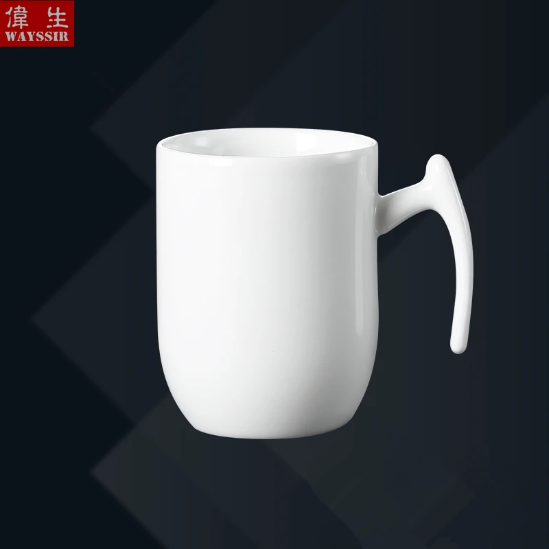 Coffee Shop Cappuccino Mug High Quality Super White Porcelain Hotel Restaurant Handle Water Cup Fruit Juice Tea Beer Ceramic Cup