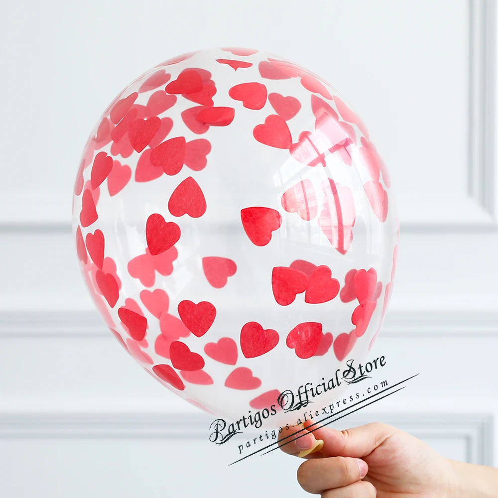 15Pcs I Love You Letter Foil Balloons Red Heart Globos Confetti Chrome Metal Ballons Kit Set Valentines Day Gifts Wedding Decors