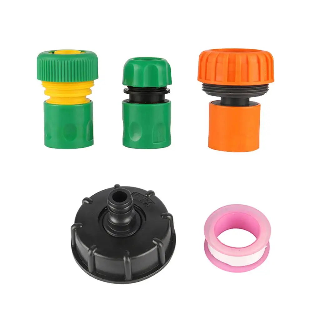 

Garden Irrigation 60mm Tank Tap Adapter Garden 1/2" 3/4" 1" Pipe Connector Plastic Water HoseAdapter Replacement Valve Fittings