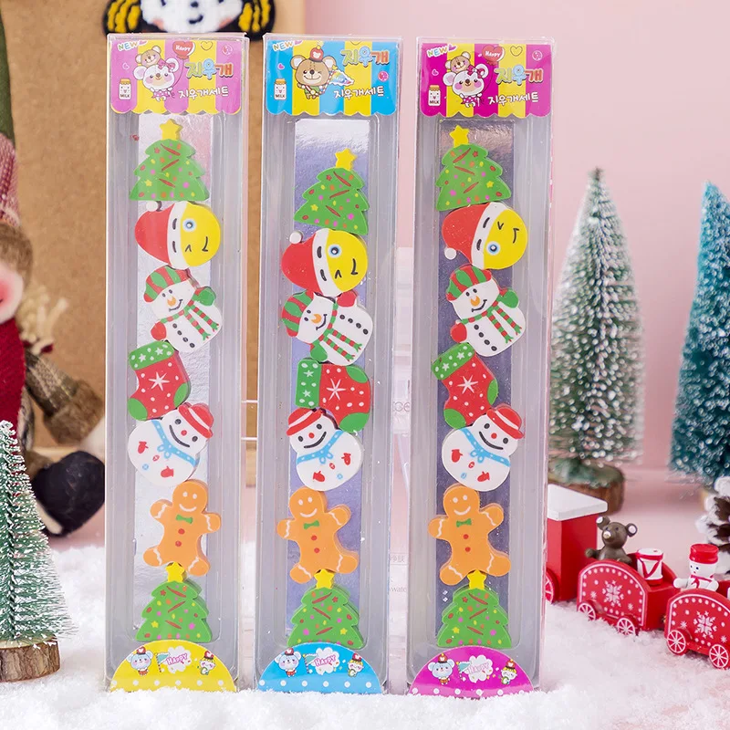 

7pcs/set Students Eraser Elementary School Students and Art Students Christmas Gifts Kids Prizes Stationery New Arrival