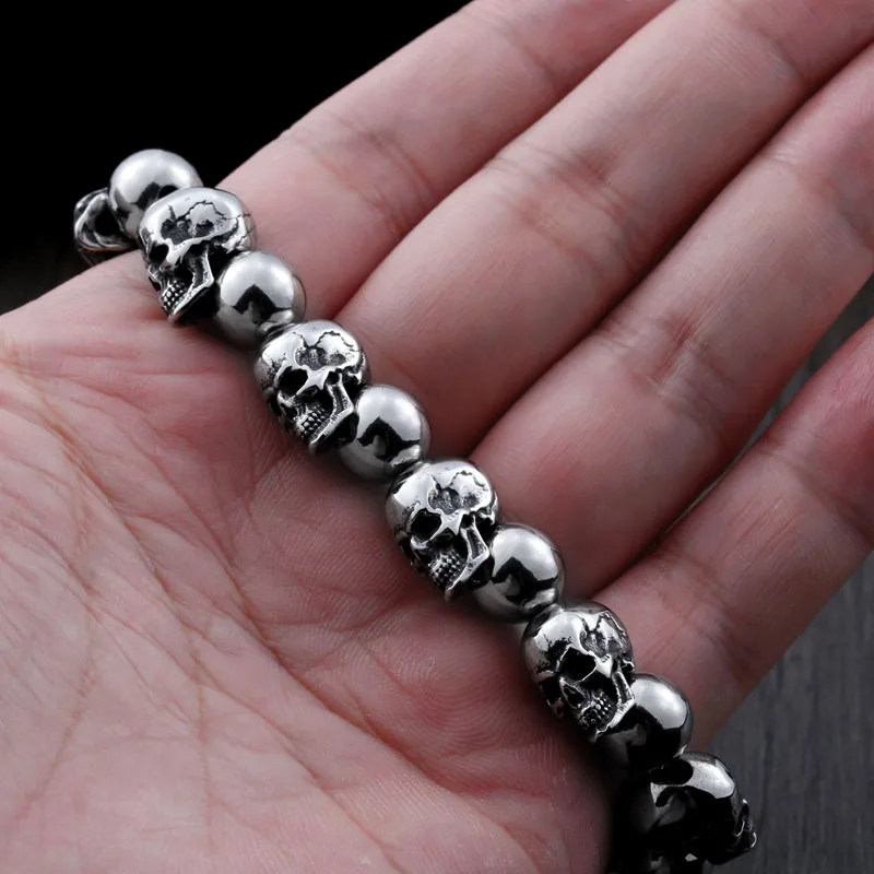 BEIER New Cool Punk Adjustable Skull Bracelet For Man 316 Stainless Steel Man\'s High Quality Jewelry BC8-027 Dropshipping