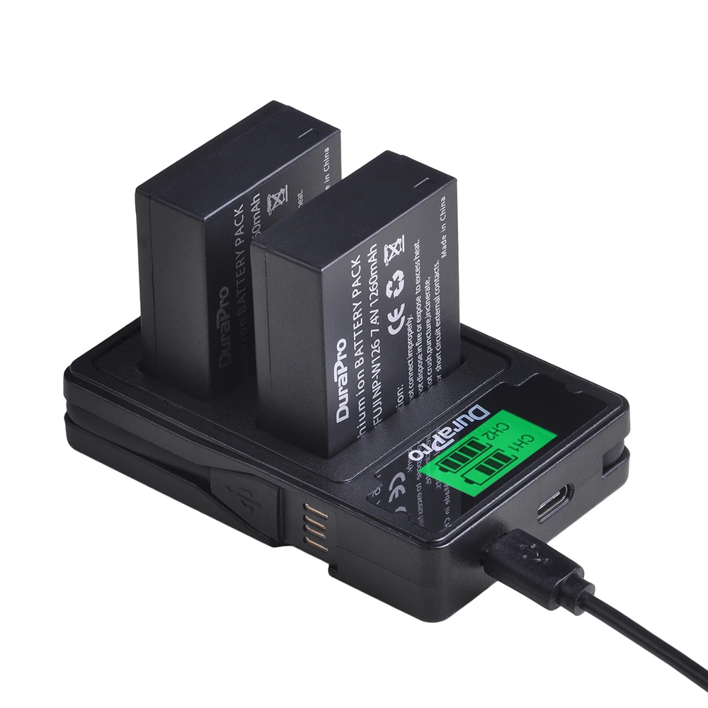 1260mAh NP-W126S NP-W126 배터리 및 듀얼 충전기 NP W126 W126S HS30EXR X100F X-PRO1 X-PRO2 X-A1 X-A2 X-A3 X-A10 X-E1