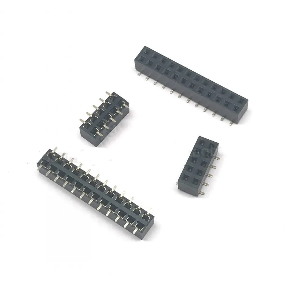 100 stücke SMT 1,27mm Zweireihige Weibliche Abtrünnigen PCB Board Pin Header buchse Stecker Pin header 2*5 2*10 2*12 2*15 2*20 2*50P SMD – Detail 4