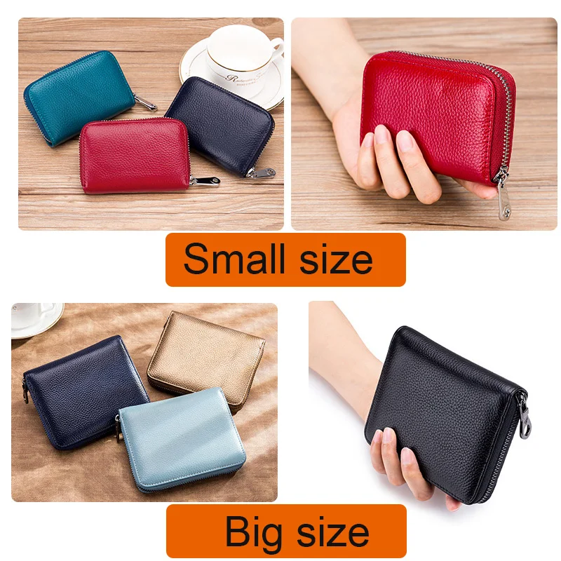 Genuine Leather Credit Card Wallet 24 / 12 Slots Big Capacity Credit Card Holder Passport Holder for Men Women