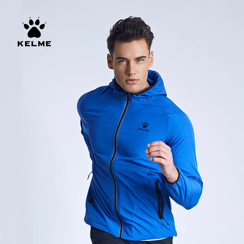 

Мужская спортивная куртка KELME, ветрозащитная куртка для бега, бега, футбола, тренировок, на молнии, дышащая мужская Спортивный костюм мужской 3881203