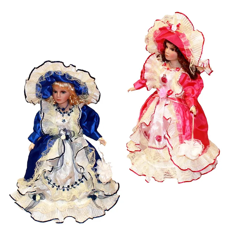 

40cm Victorian style The new porcelain leisure Rural girl doll ceramic doll style home decoration