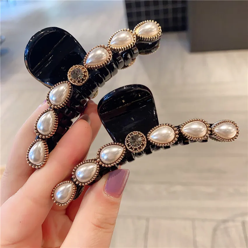 

Fashion Girl Retro crystal Hair Claws Beam Hairpin Women Hair Accessories Beauty Hair Crab Clamp Headwear small Hair Clip