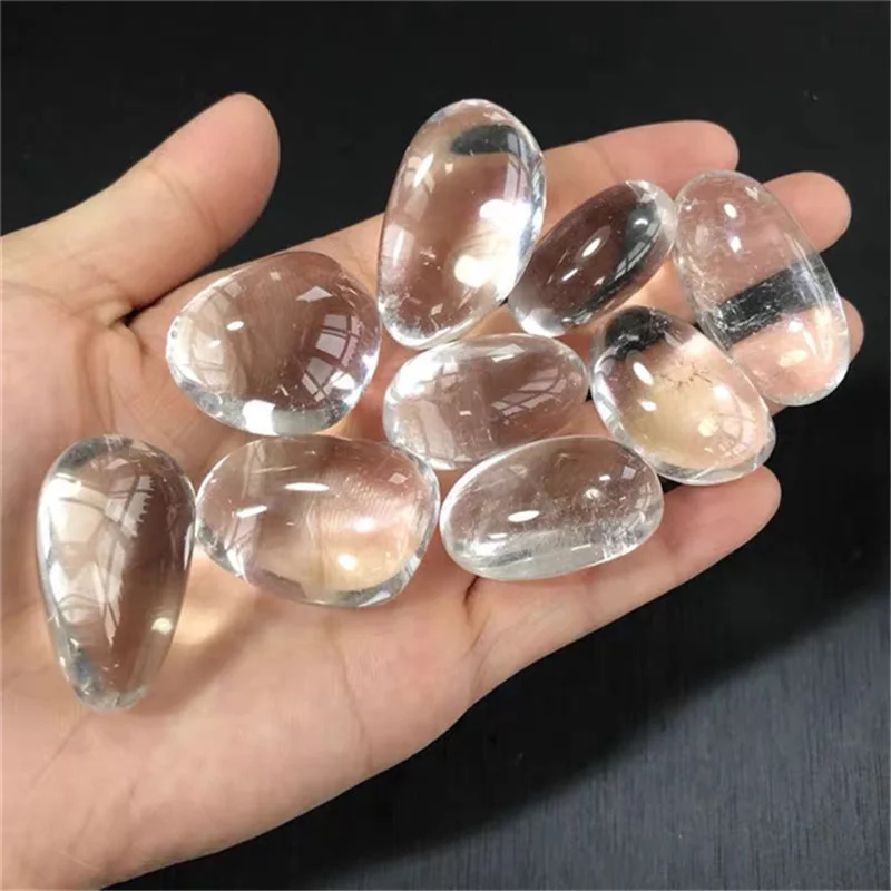 

Natural White Clear Quartz Polished Crystal Tumbled stone Crystals Healing Stone For Decoration