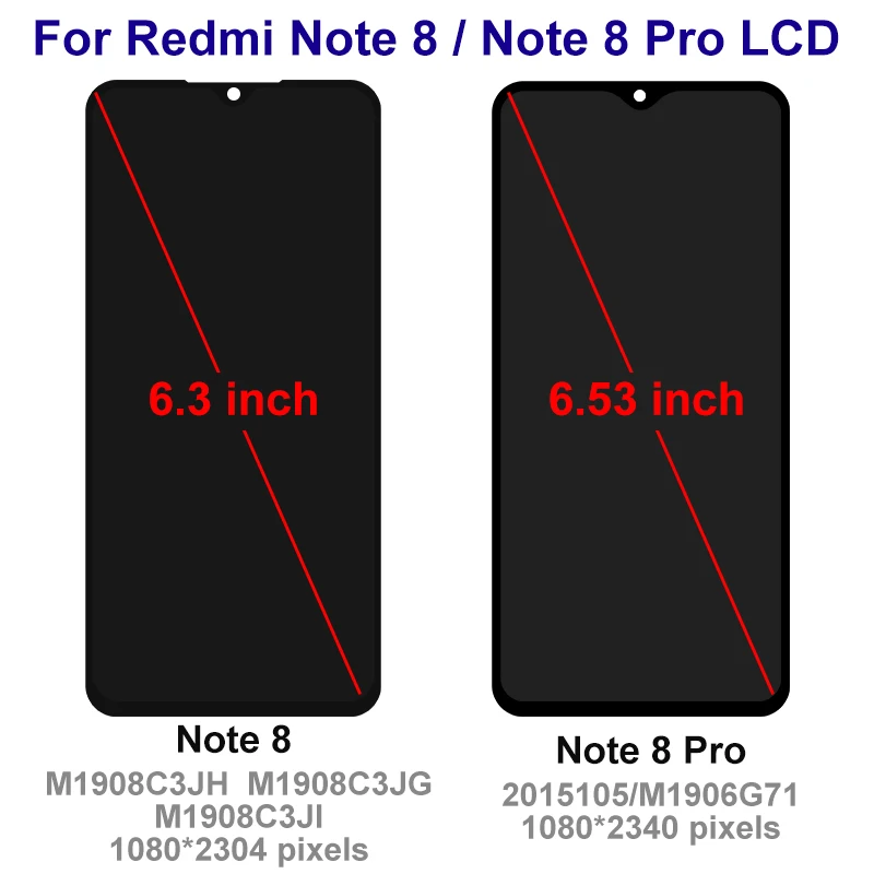 High Quality IPS Display For Xiaomi Redmi Note 8 LCD Display Touch Screen Digitizer For Redmi Note 8 PRO LCD Replacement Parts