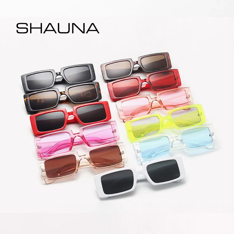 SHAUNA Summer Styles Retro Rectangle Sunglasses Women  display picture 2