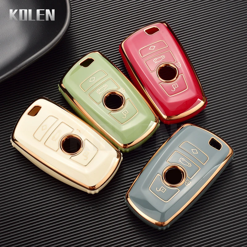 Plating TPU Car Key Case Shell Cover Fob For BMW 1 3 4 5 7 Series F10 F20 F30 F31 F01 F02 F34 X1 X3 F25 X4 X5 X6 X7 M3 M4 I3