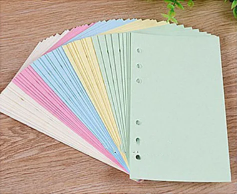 Recharge colorée de page intérieure, ligne de grille vierge, papeterie intérieure en papier, A5 horizon adt-lePG, 50 feuilles