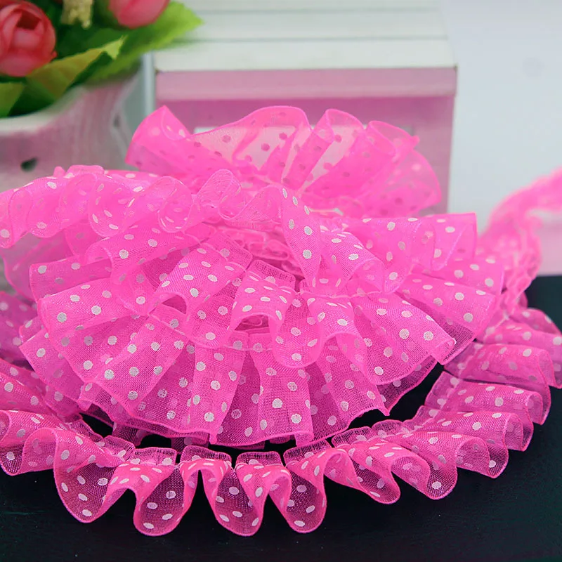 3YD polka dot lace fabric 3D lace decoration 2.5cm lace collar doll sewing accessories for clothes