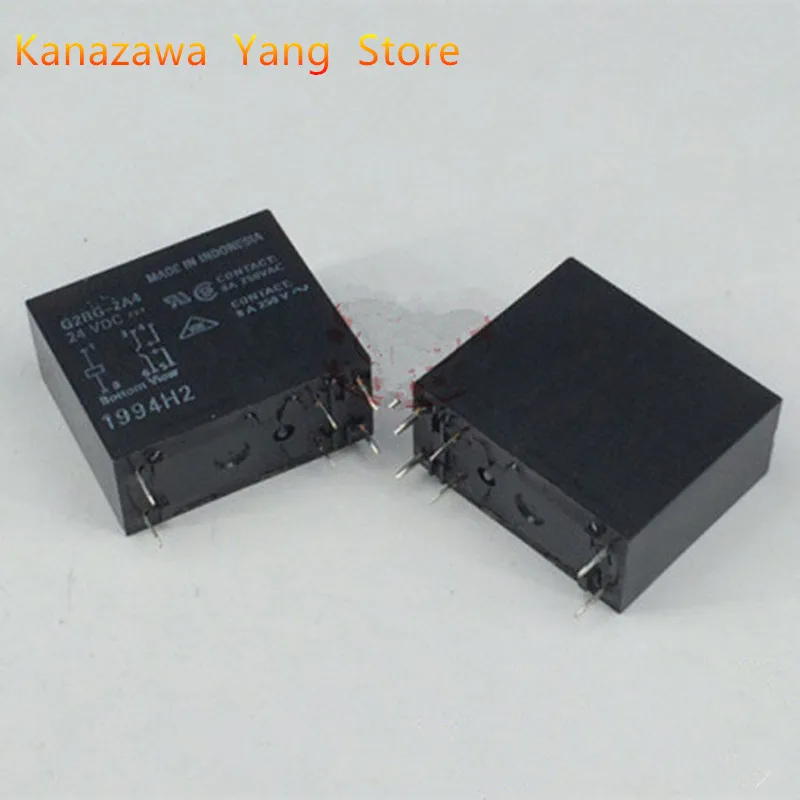 5 Pcs 10 Pcs G2RG-2A4-24VDC G2RG-2A4-12VDC Power Relay 8A 250VAC 6 PinsSealed Printed Circuit Board Installation