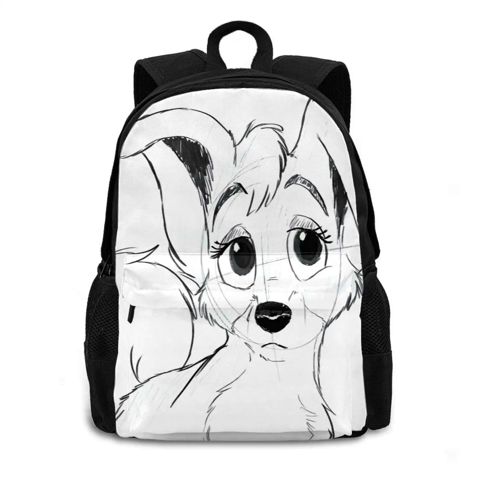 Sad Angel Sketch Bag Backpack For Men Women Girls Teenage Fishing Rod Angel Dog Susi And Strolch 2