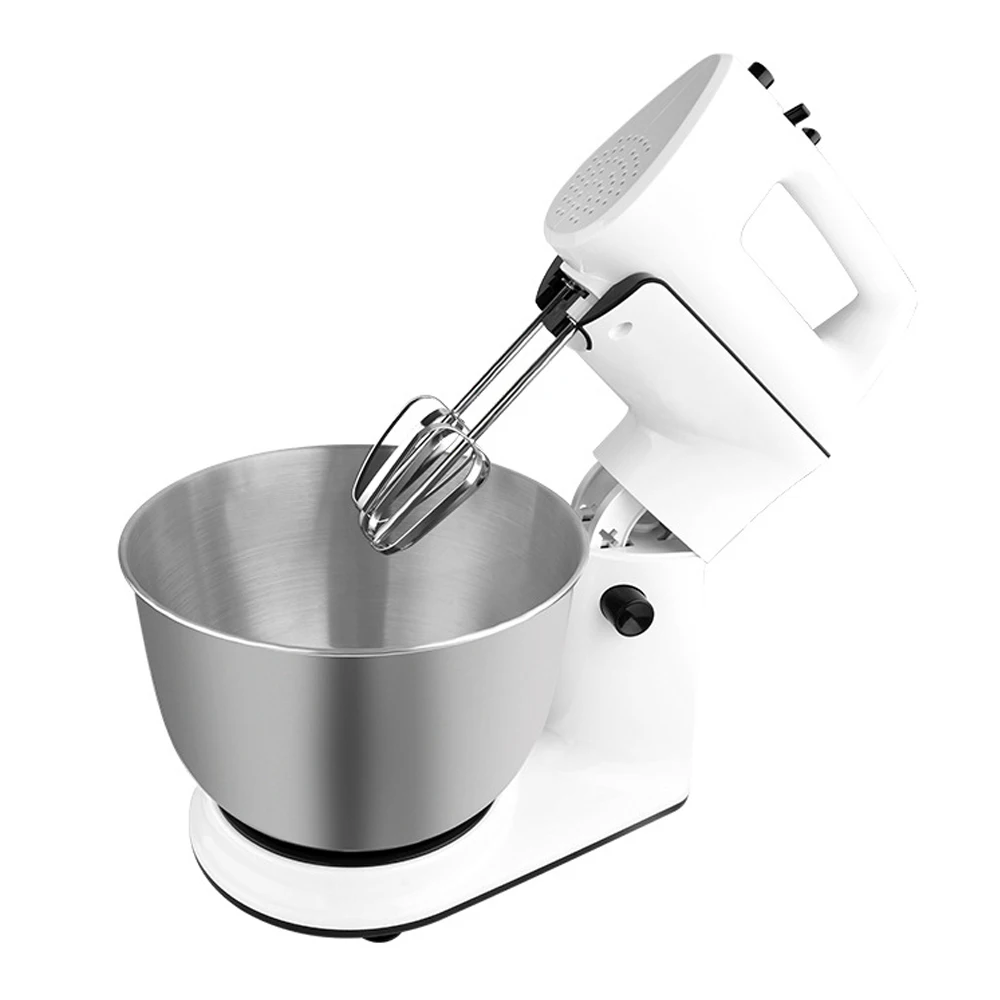 Procesador de alimentos de acero inoxidable, batidor de huevos y crema, mezclador de masa de pasteles, máquina de hacer pan, 4L, 300W, 5 velocidades
