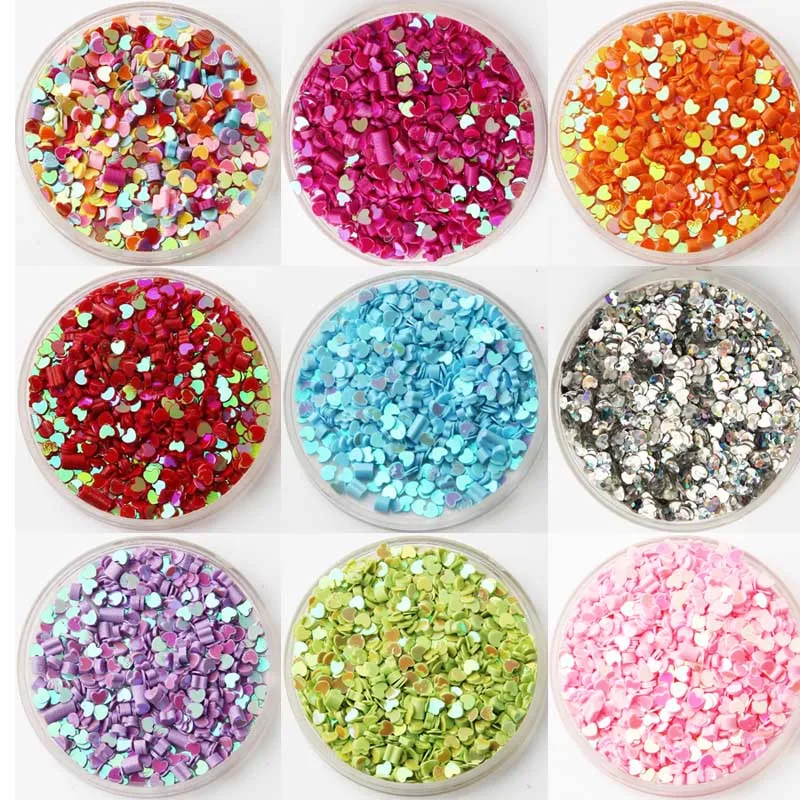 3mm peach heart nail sequins love eye makeup glitter patch sequins Diy clothing accessories accessories