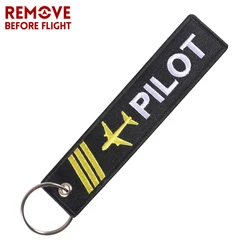 1PCS Pilot Keychains Jewelry Embroidery Remove Before Flight Pilot Key Chain For Aviation Gifts Key Tag Label Fashion Keyrings