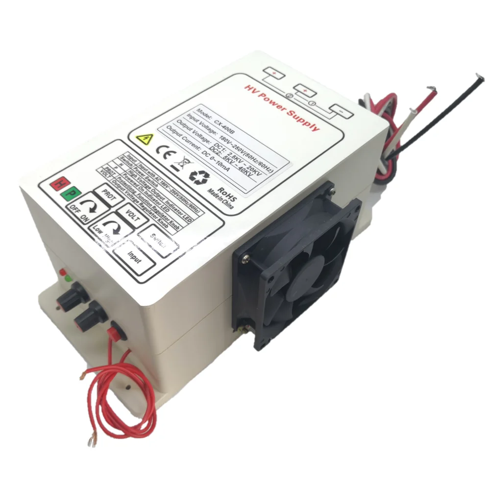 High Voltage Power Supply   5KV - 40KV Dual Output CX-400B    ,Electrostatic Ionization   , Spraying ,  Cleaner Air Purification