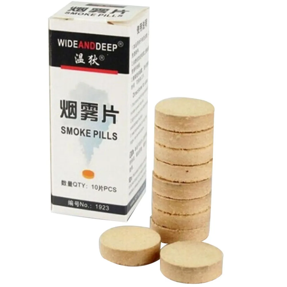 10Pcs Spalanie Smoke Cake Pills Props Aid Halloween Decoration Tool Smoke Round Bomb Effect Show For Photography Event & Party