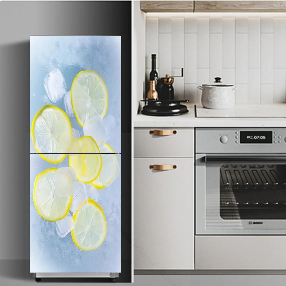 Custom Size Big Refrigerator Full Door Cover Decal Vinyl White Relief Girl Removable Sticker For Kitchen Art Décor Wine Cabinet