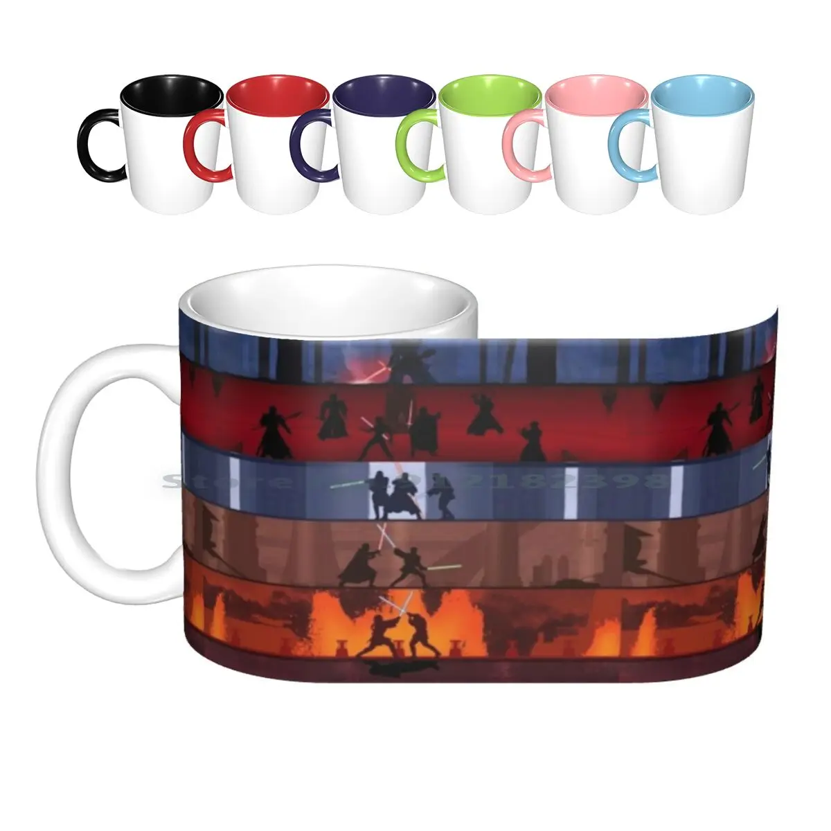 Sw 1 - 8 Ceramic Mugs Coffee Cups Milk Tea Wars Lightsaber Rey Kylo Ren Kylo Ren Obi Wan Qui Gon Luke Skywalker Darth Sidious