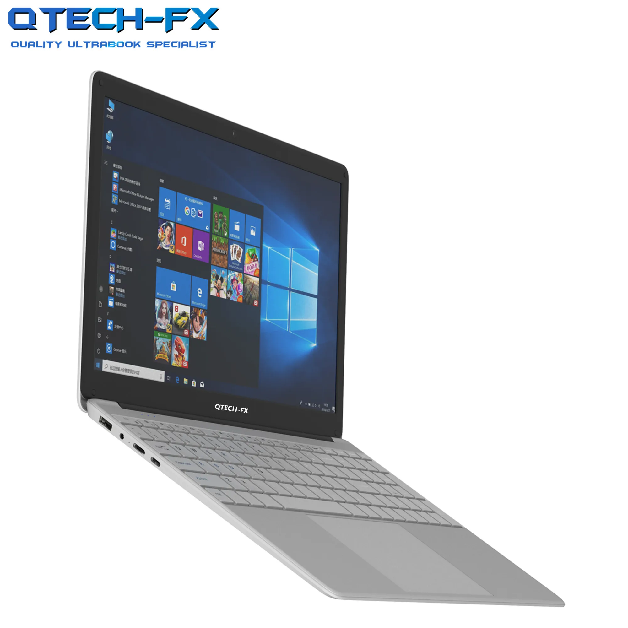 15.6"Notebook 8GB RAM 320/512GB SSD Fast CPU Celeron 4 Cores Laptop Business Student Thin Arabic AZERTY Spanish Russian Keyboard