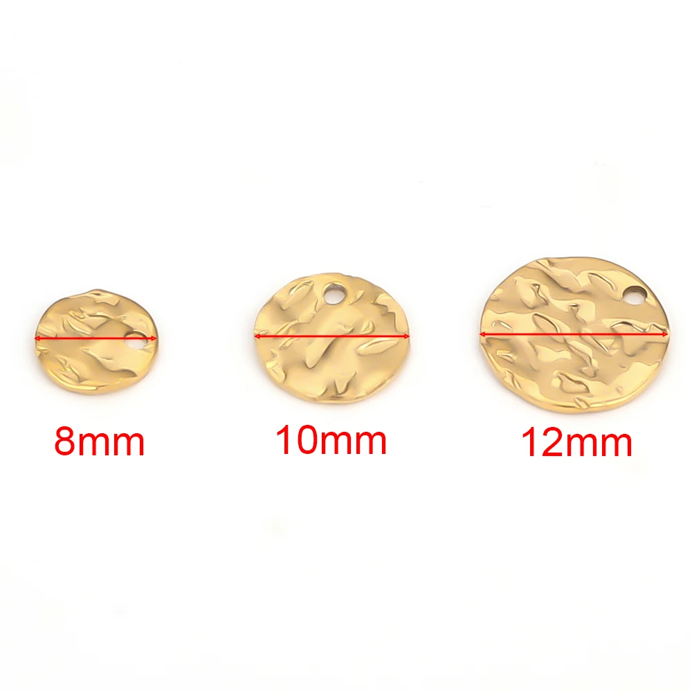 20 Stück Edelstahl-Scheibenanhänger in Goldfarbe, runde Anhänger für DIY-Schmuckherstellung, Halsketten-Zubehör, Armband-Accessoires, 8mm 10mm – Detail 3