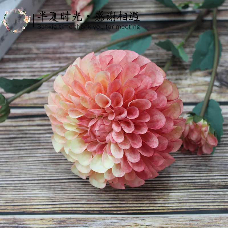 

Artificial Dahlia Flower Bouquet, Silk Branch, Daisy Ball, Home Wedding Decoration, Dinning Table Display, Flores