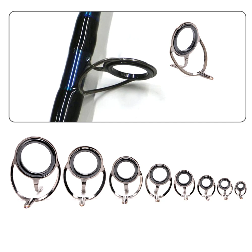 Two-foot guide Ring Eye Guides Wire Loop Line Repair Kit Stainless Steel Circle Ring Fishing Rod Guides Tips Eye Rings