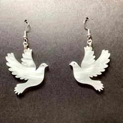 YAOLOGE Acrylic Earrings White Doves Beautiful Flying Jewelry Sweet Romantic Woman Gift French Elegant Decoration For Girls