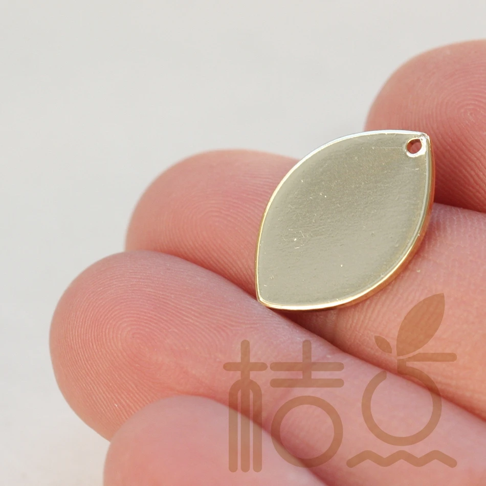 Solid Brass Teardrop Charm - 20x14mm (3845C-V-210)