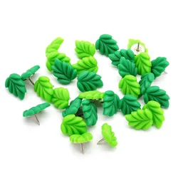 20pcs/box Wood Push Pins Green Leaf Map Thumbtacks Photo Wall Studs Cork Board Pins Office School Supplies