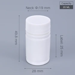 100PCS of 20ML small plastic bottle with lid for Medicine capsule pill Food Grade Container Pharmaceutical refillable bottles