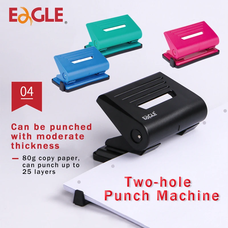 EAGLE 837 Two-hole Punch Round Hole Puncher Loose-leaf Paper A4/A5/A6 Document Binding Punching Machine Tool Circle Hole Punch