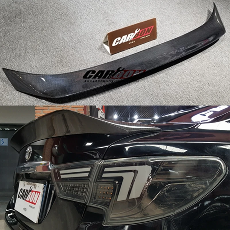 for Toyota Mark X REIZ spoiler 2010 11 12 13 14 15 16 17 year glossy carbon fiber rear wing K style Accessories